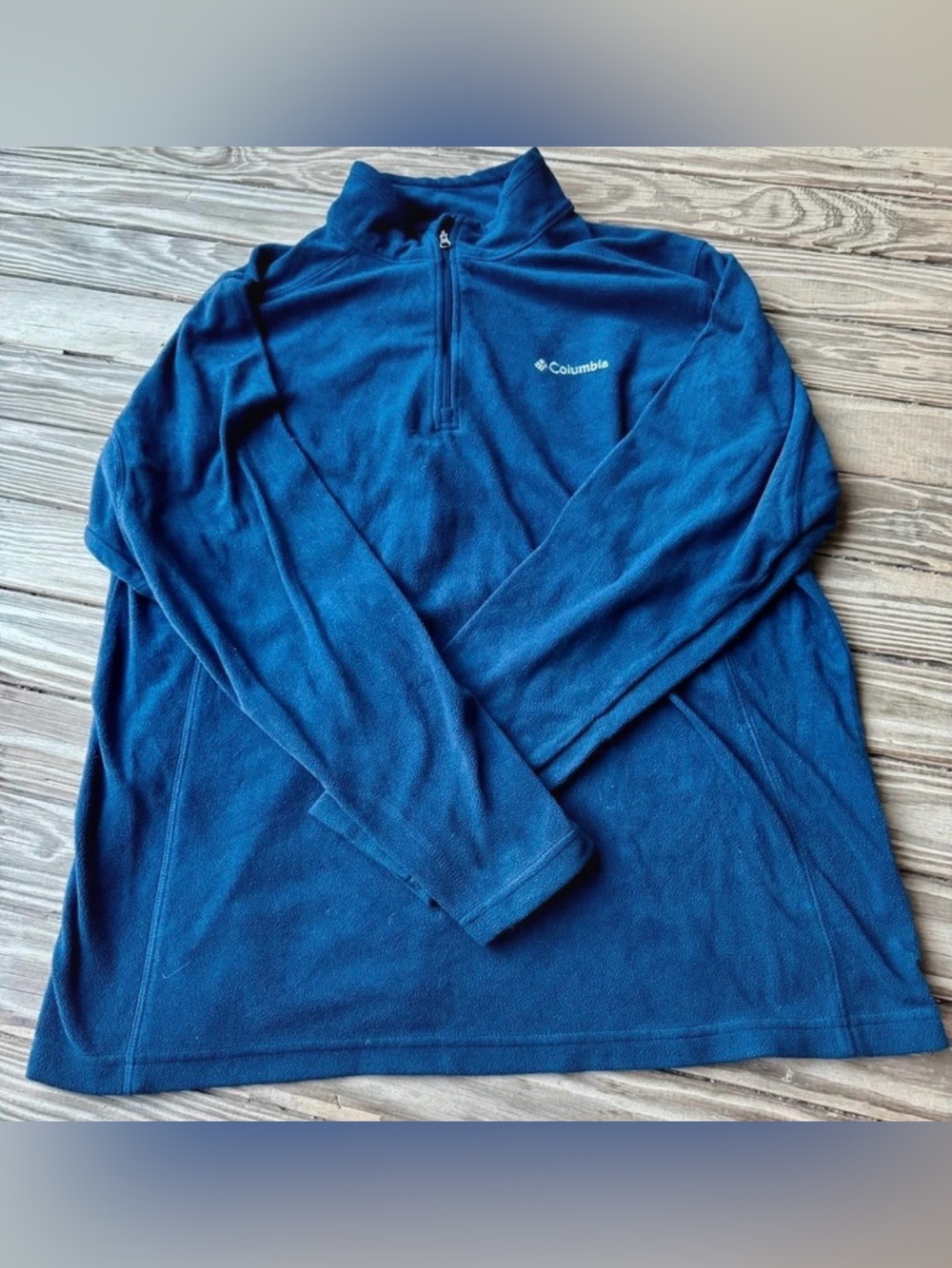 Columbia Men's Blue Quarter-Zip Fleece Pullover Size Large